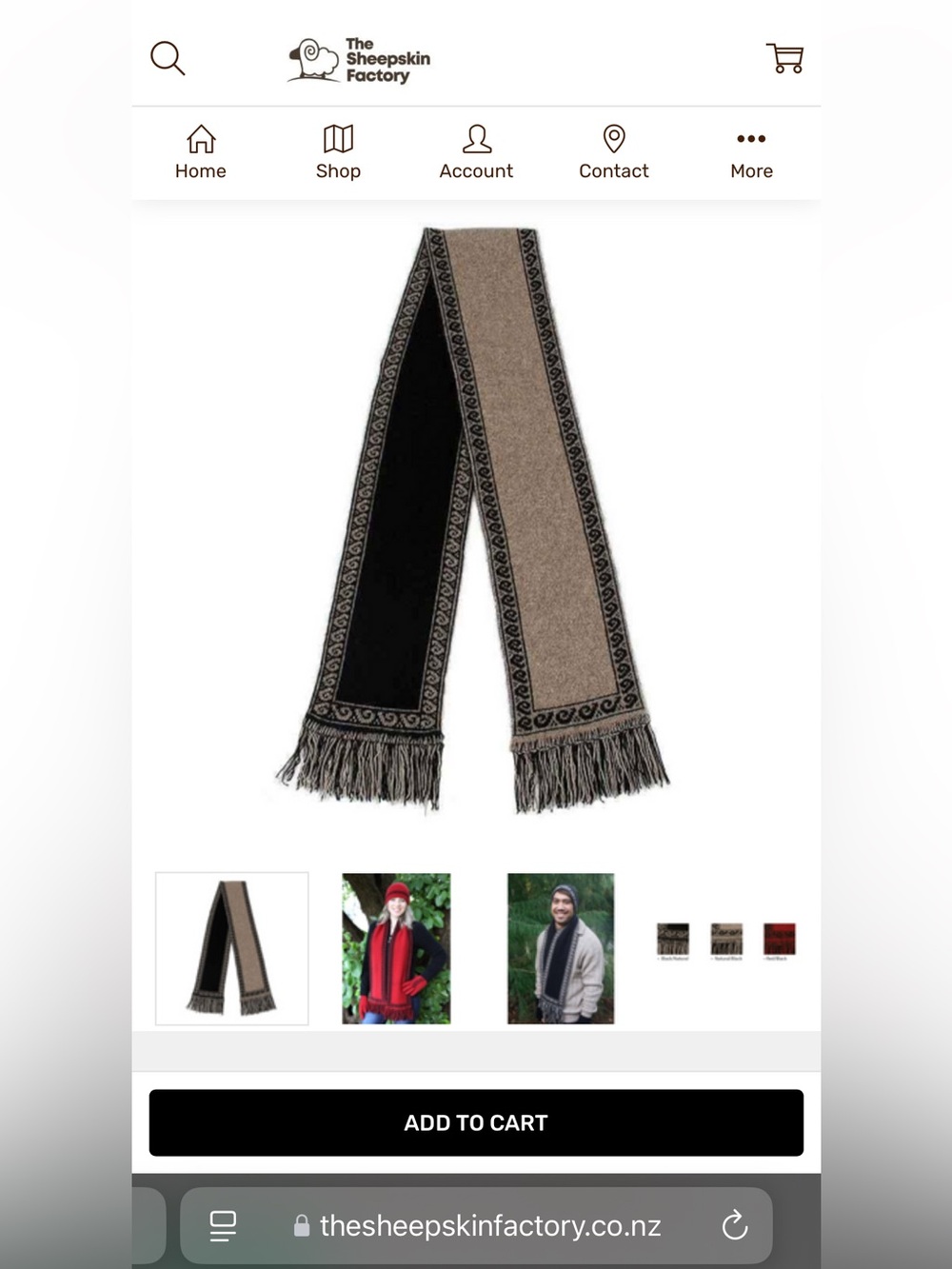 Made in New Zealand Possum Fur Merino mix Koru Pattern Scarf TheSheepskinFactory